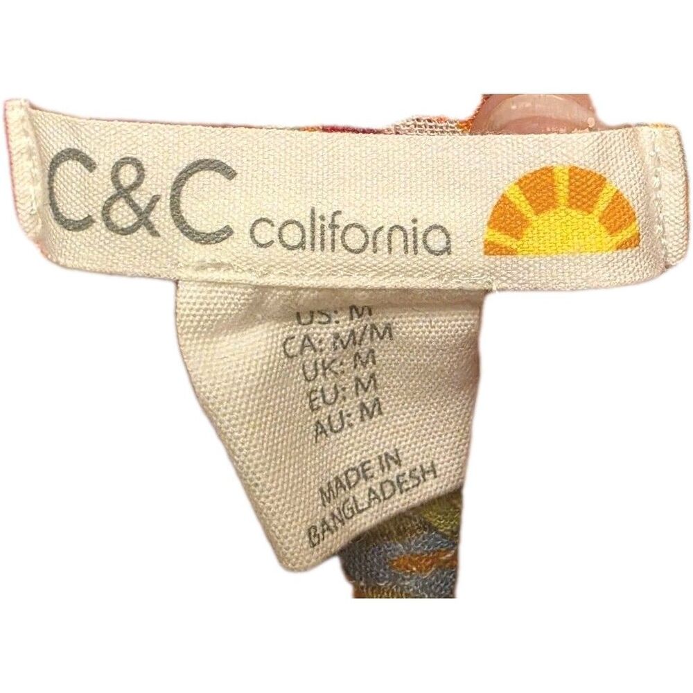 C&C California Women's Linen Wide Leg Palazzo Pants Tropical Print Size Medium - Picture 7 of 8